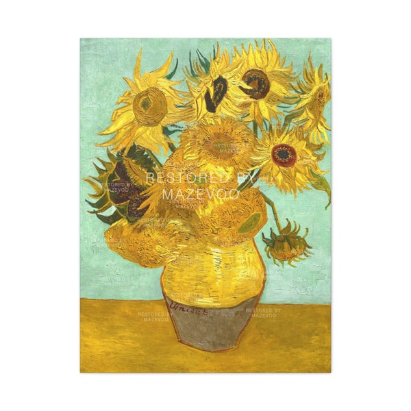 Sunflower Painting Canvas | Vincent Van Gogh Print Sunflower |  Vincent Van Gogh Sunflower | Sunflower Print | Van Gogh Wall Art | Vintage