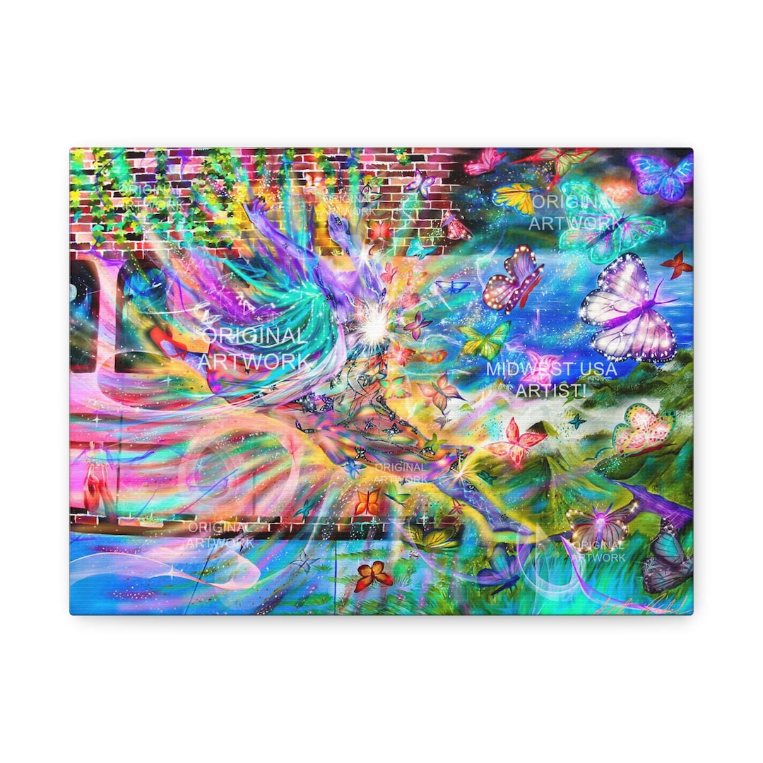 Colorful Butterfly Explosion Wall Art Print | Original Midwest USA ...