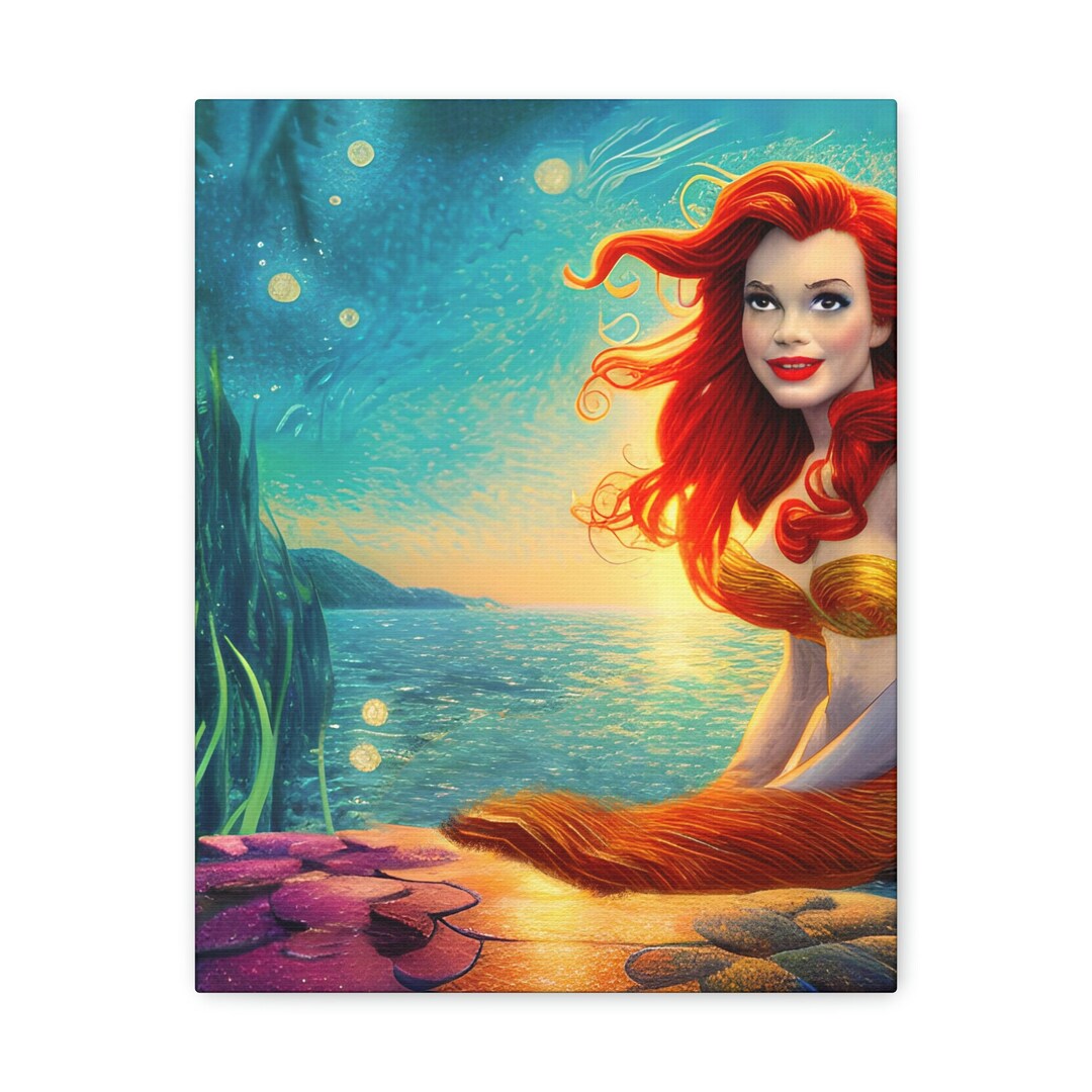 The Little Mermaid Wall Art Canvas Print the Little Mermaid - Etsy