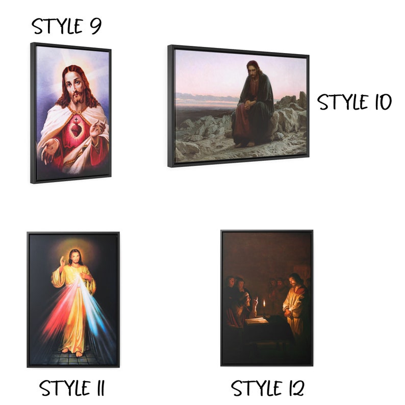 Trendy Christian Wall Art Framed Canvas Biblical Wall Art Jesus Painting Christ In The Storm Divine Mercy framed Artwork Canvas image 4