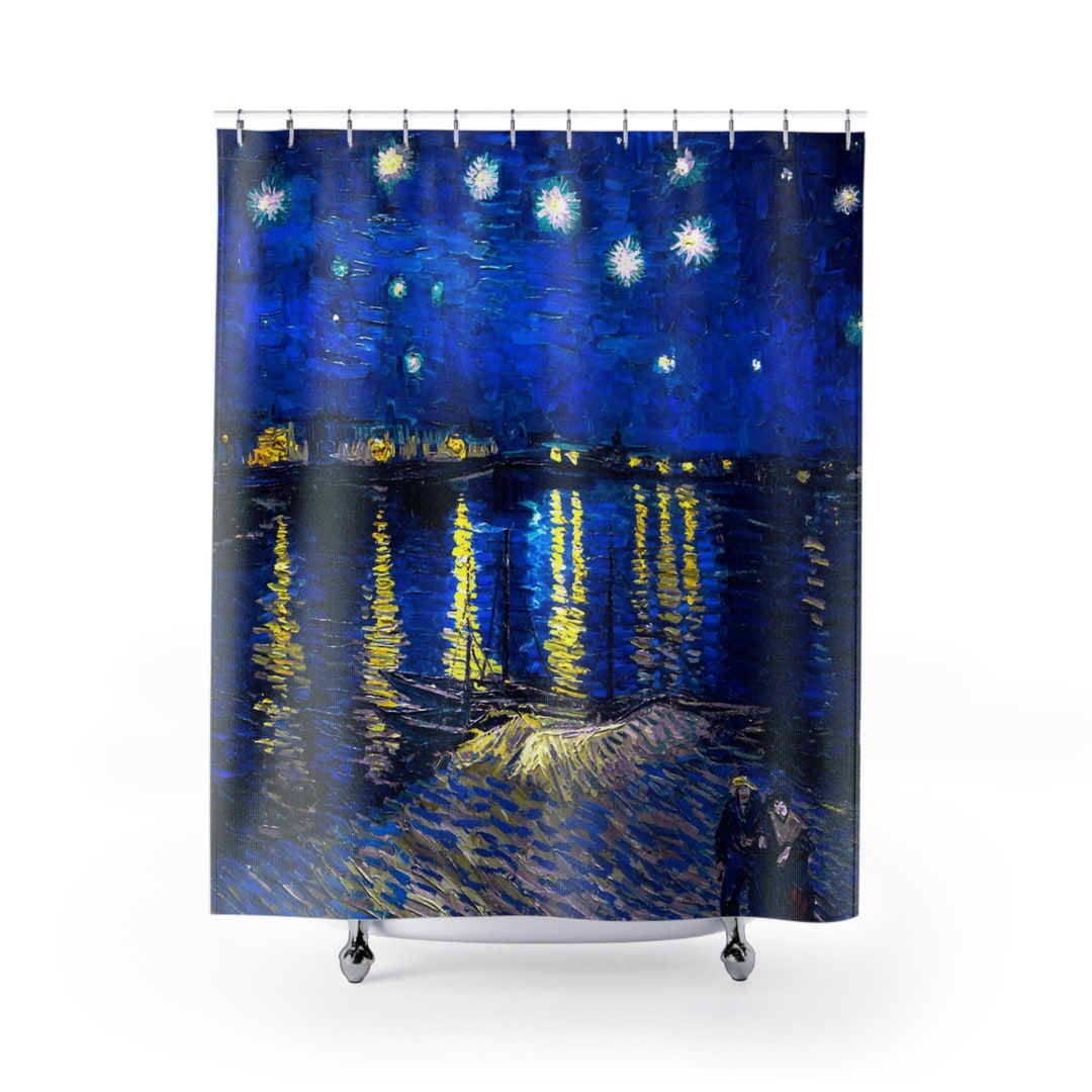 Vincent Van Gogh Shower Curtain Van Gogh Starry Night Over Etsy