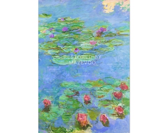 Monet Water Lilies Print | Reproduction Monet Paintings | Claude Monet Water Lilies | Water Lilies Monet Print | Wall Decor Picture Replica