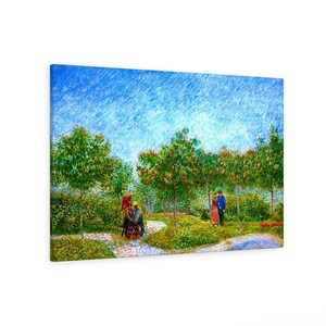Van Gogh Garden in Montmartre with Lovers | Garden with Courting Couples: Square Saint-Pierre | famous garden painting