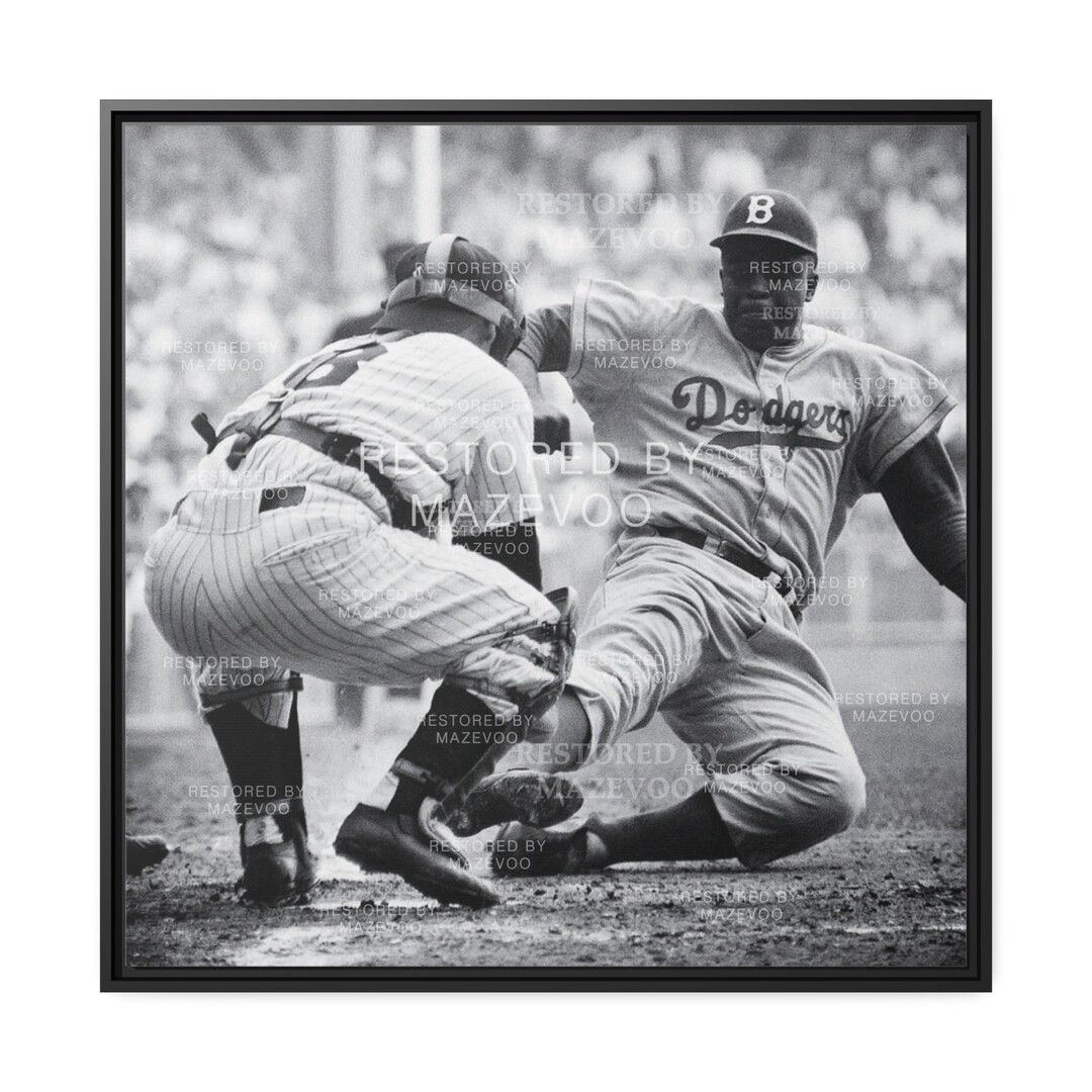 Jackie Robinson 42 Canvas | Famous Baseball Player Wall Art Print ...