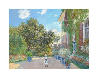 クロード・モネのプリント：アンティーブの庭師の家（クラシック絵画の