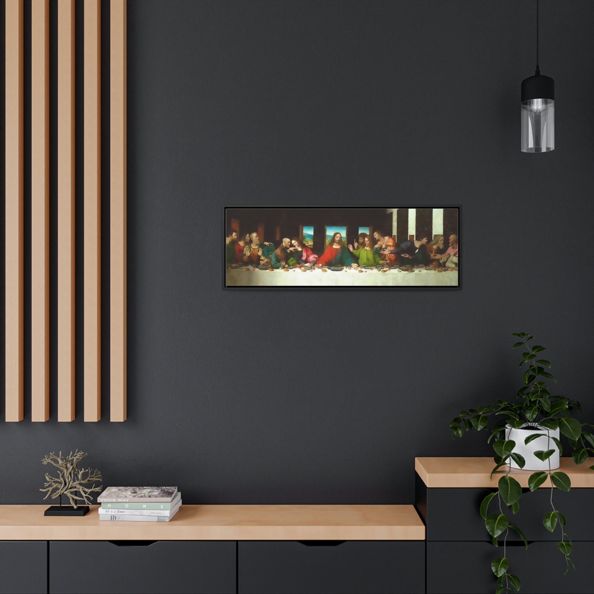 Last Supper Wall Art Framed Canvas the Last Supper Painting - Etsy