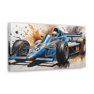 Car Poster Wall Art | Car Wall Art | F1 wall art | Car Canvas Print | Artwork for Nursery | Boys Room Decorations  | Gift For Kids Child