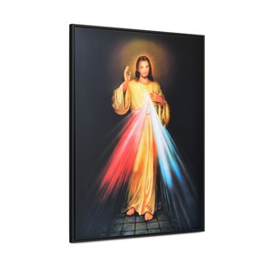 Trendy Christian Wall Art Framed Canvas Biblical Wall Art Jesus Painting Christ In The Storm Divine Mercy framed Artwork Canvas image 9