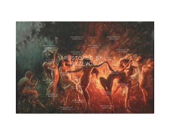 Impression Toile Fire Dance 1889 Par Joseph Tomanek, Nymphes, Encadrée Prête à Accrocher