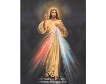 Divine Mercy Image | Divine Mercy Painting | Christian Wall Art Modern | Christian Gifts for Men |Jesus Painting Canvas | Jesus Art Modern