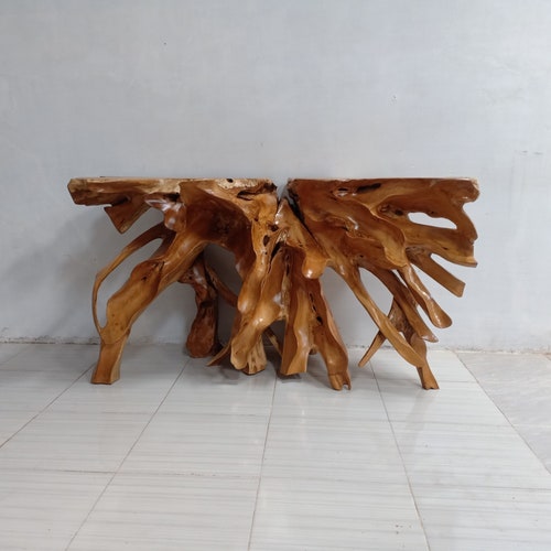 Teak Root Console Table Etsy