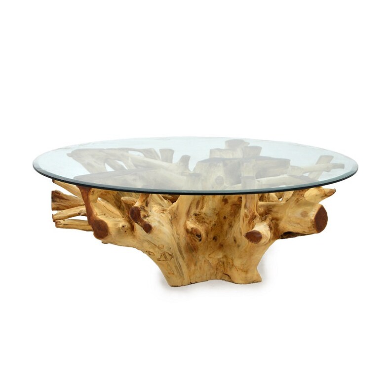 Black Round Teak Root Coffee Table Natural Root Coffee Table Etsy