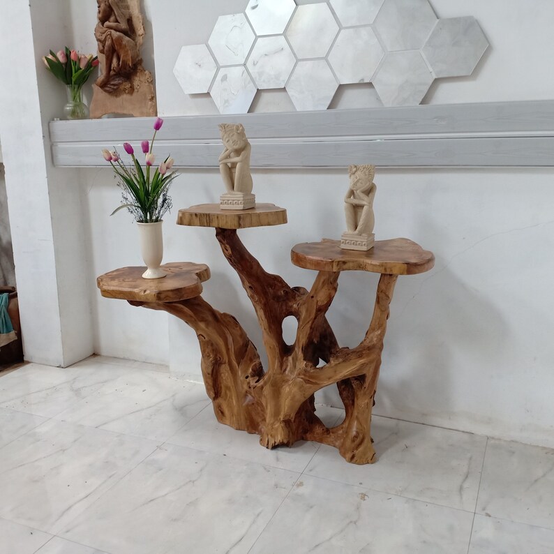 Display Wooden Table Tree Root Table Teak Root Console Etsy