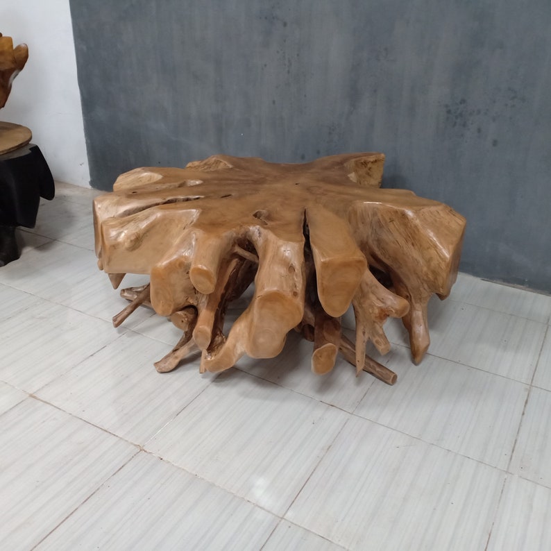 Round Teak Root Coffee Table Tree Root Coffee Table Live Etsy
