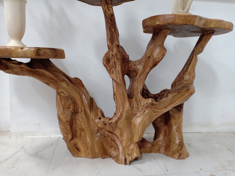 Display Wooden Table Tree Root Table Teak Root Console Etsy