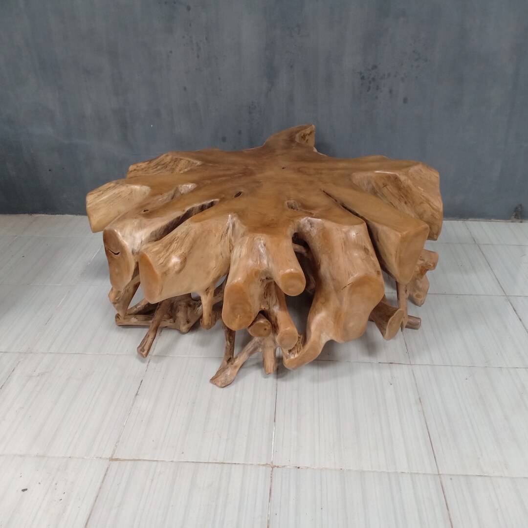 Round Teak Root Coffee Table Tree Root Coffee Table Live Etsy
