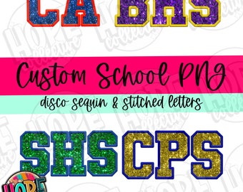 CUSTOM School Sequin PNG School Spirit Digital