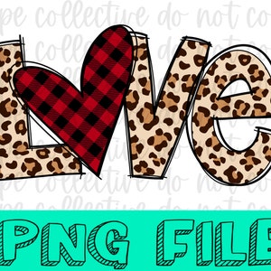 Büffel kariert Leopard Liebe Valentinstag PNG