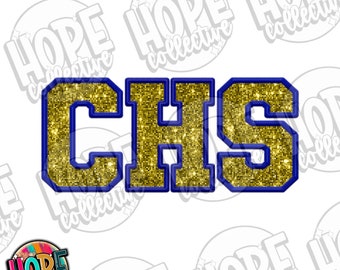 CHS No Paw Disco Sequin Faux Embroidered School Spirit Design PNG