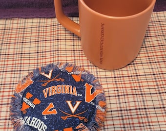 Virginia Cavaliers, posavasos de tela, tapete para velas, posavasos universitarios, posavasos de la UVA, Wahoos, posavasos, regalo para amigos, regalo de inauguración de casa