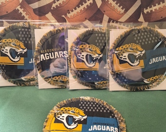 Jacksonville Jaguars, posavasos del equipo de la NFL, posavasos de tela, tapete para velas, regalo de cumpleaños, cueva de hombre, Navidad, posavasos deportivos, NFL, día de partido,