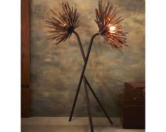 Artiva USA Wild Flowers Similan Collection Unique Nature Floor Lamp, Handcrafted in Thailand