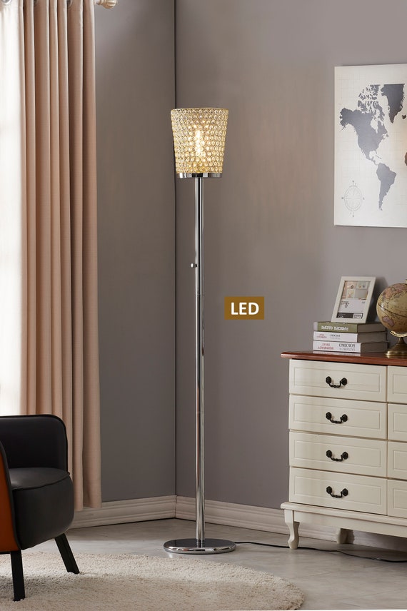 Artiva USA Fifth Avenue 71 Crystal LED Torchiere Floor Lamp With Dimmer -  Etsy