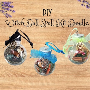 DIY Witch Ball Spell Kit Bundle, Protection, Home Blessing, Prosperity, Create Your Own Witches Ball, Witchcraft Supplies, Witchy Home Decor