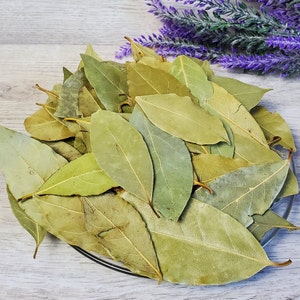 Organic Whole Bay Leaf, Sealed for Maximum Freshness, Assorted Sizes Available, Non-ETO, High Quality, Herbal Supplies, Green Witch Gifts