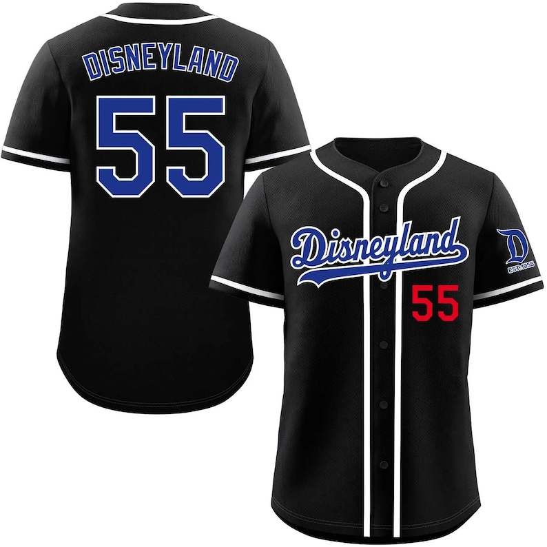 Disneyland Embroidered Baseball Jersey (Dodgers Black) image 1