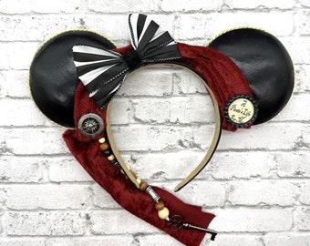 Pirate Ears/Pirates of the Caribbean Inspired Ears/Jack Sparrow Inspired/ Pirate Party/ Disney Cruise/ Mickey Ears