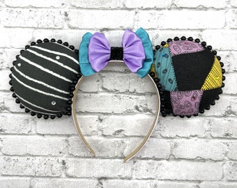 Abstract Jack and Sally/ Jack Skellington Inspired Ears/ Sally Ears/ Minnie Ears