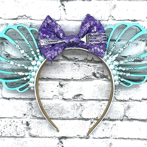Ariel Inspired 3D Printed Custom Ears - Magical Princess Mermaid Shell Headband- Ocean Design