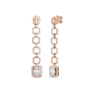 Natural Diamond Dangle Earring 18k/14k Gold - Dainty Diamond Earring - Stylish Dangle Diamond Earring - Cocktail Earring - Honeybee Earrings