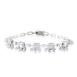 1.90ct Baguette Natural Diamond Bracelet · Diamond Bracelet For Bridal · Solid Gold Diamond Bracelet · Bridal Diamond Bracelet · Wedding Set
