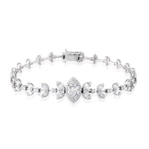 1.07ct Baguette Natural Diamond Bracelet · Diamond Bracelet For Bridal · Solid Gold Diamond Bracelet · Bridal Diamond Bracelet · Wedding Set
