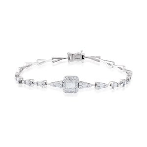 0,90ct Baguette Natural Diamond Bracelet · Diamond Bracelet For Bridal · Solid Gold Diamond Bracelet · Bridal Diamond Bracelet · Wedding Set