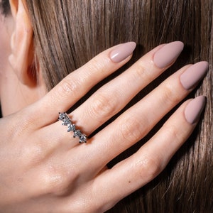 1.29 ct Five Stone Diamond Ring · Multi Diamond Ring · Five Stone Engagement Ring · 14K White Gold Wedding Band