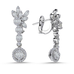 1.72 ct Diamond Earring Solid Gold · Stylish Dangle Diamond Earrings · Handmade Earrings · Natural Diamond Earrings · Gift for Her