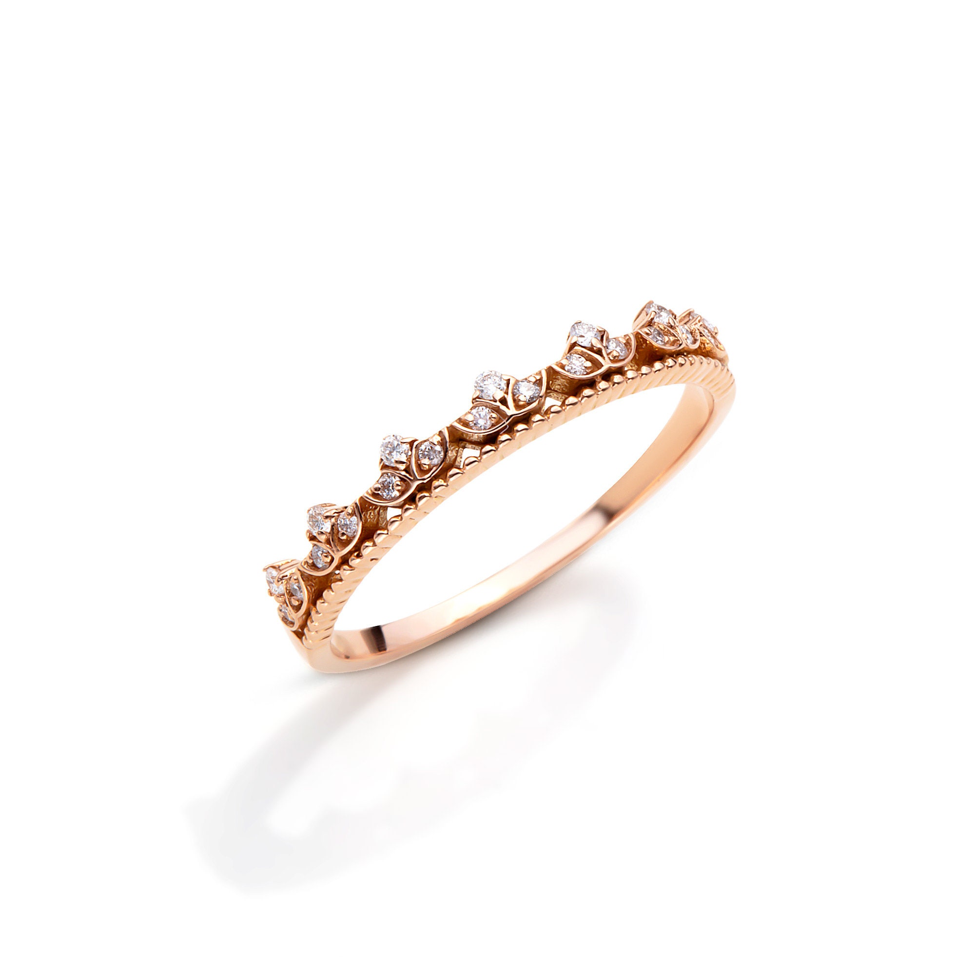 Round Diamond Ring · Tiny Diamond Rings · Minimalist Stackable Ring ...