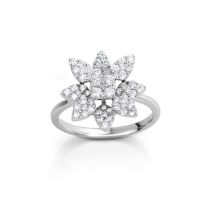 Diamond Flower Cluster Ring · Diamond Engagement Rings · Vintage Diamond Flower Rings · Cocktail Ring · Anniversary Rings