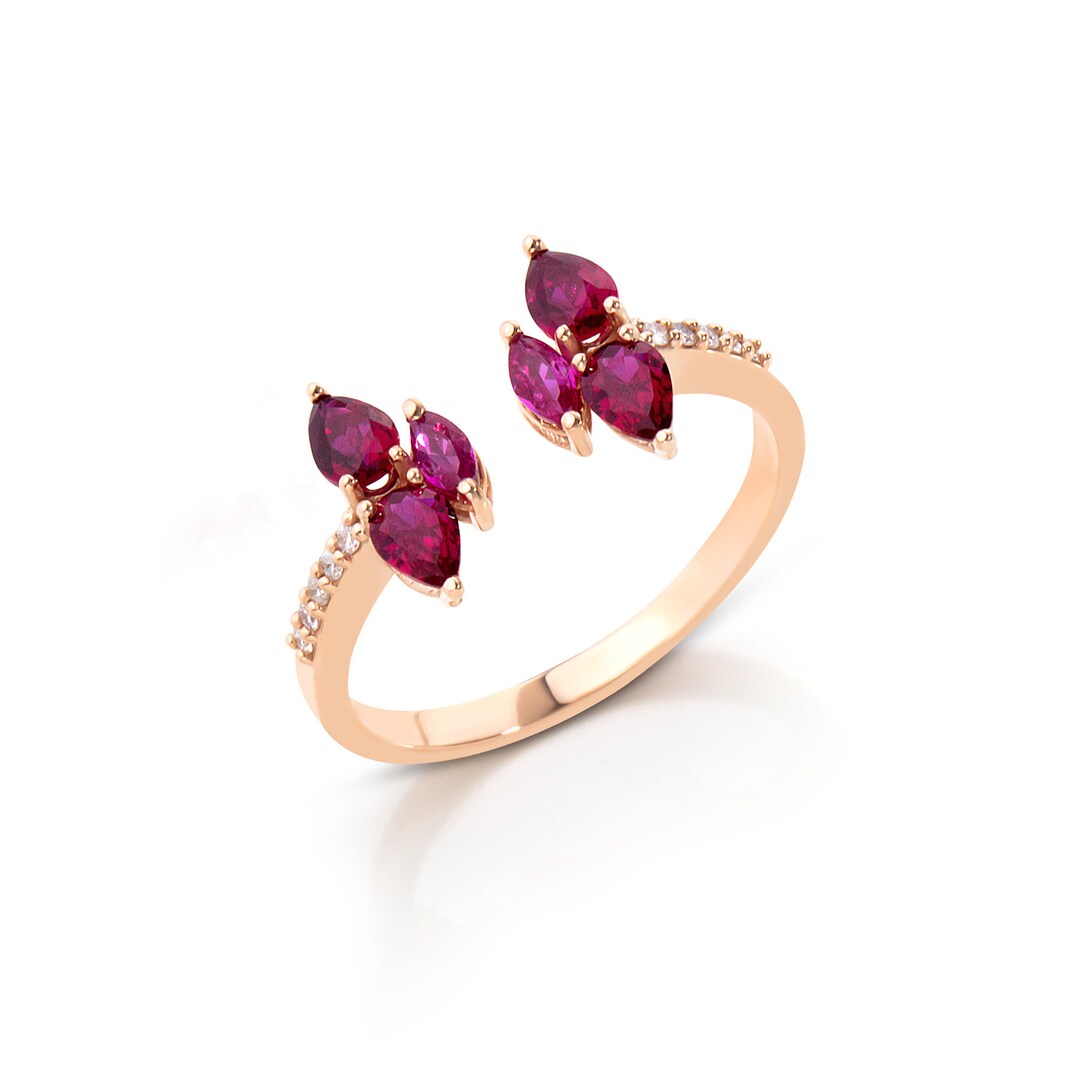 Diamond Pave Ring · Rose Gold Ruby Ring · July Birthstone Ruby Rings ...