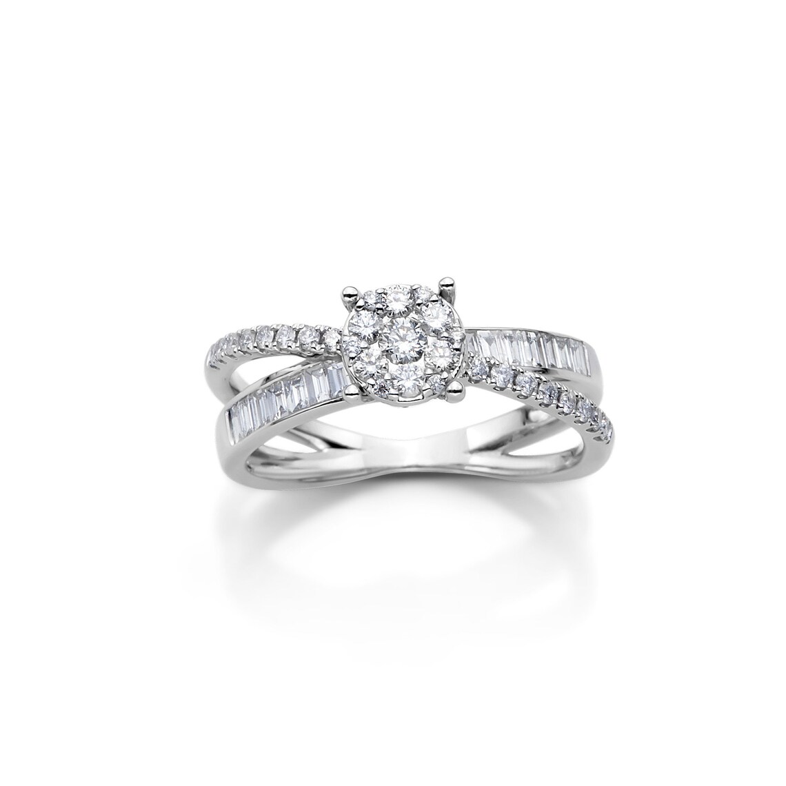 Diamond Crossover Ring Criss Cross Ring Diamond x Ring Diamond Ring