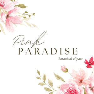 Fiori rosa ad acquerello, Clipart matrimonio, Fiori primaverili ad acquerello, Composizioni floreali, Acquerello floreale, Fiore ad acquerello PNG