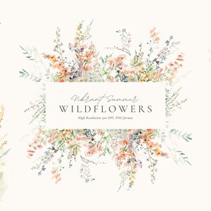 Watercolor Wildflowers Clipart: Spring Wedding Floral Set (Digital Download)