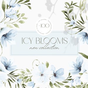 Bouquet di fiori ad acquerello blu, Clipart blu, Clipart matrimonio elegante, Png floreale ad acquerello blu