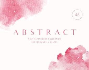Abstracte aquarel clipart: vormen en achtergronden (digitale download)