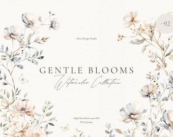 Watercolor Wildflowers Clipart: Gentle Blooms Collection (Digital Download)