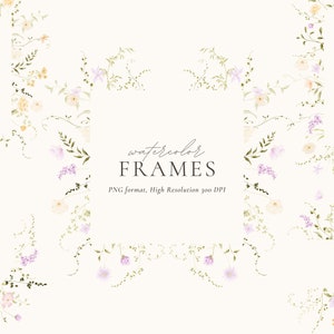 Aquarell Wildblumen Clipart, Frühlingsblumen, Sommer Blumenrahmen, Hochzeitseinladung, Hochzeit Clipart, Aquarell Blumen Clipart