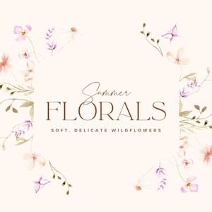 Imágenes prediseñadas de flores silvestres en acuarela: Invitación de boda con motivos florales de verano (Descarga digital) imagen 14